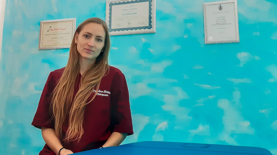 Carolina Gottini, all’osteopata può bastare <br/> un “tocco” per risalire fino all’origine del male