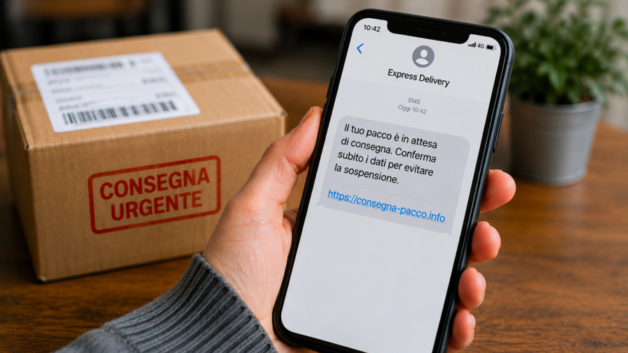 “Pacco bloccato in consegna”: come funziona il falso SMS del corriere che ruba dati e soldi